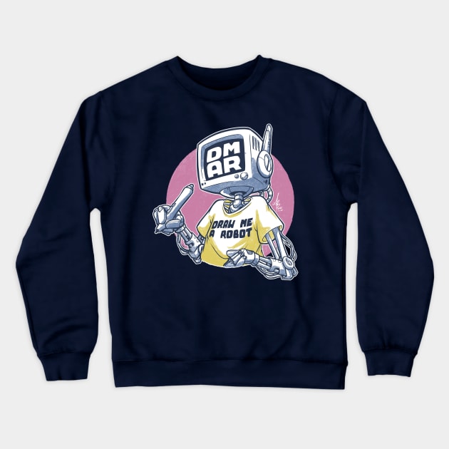 Draw me a Robot (dark) Crewneck Sweatshirt by MBGraphiX